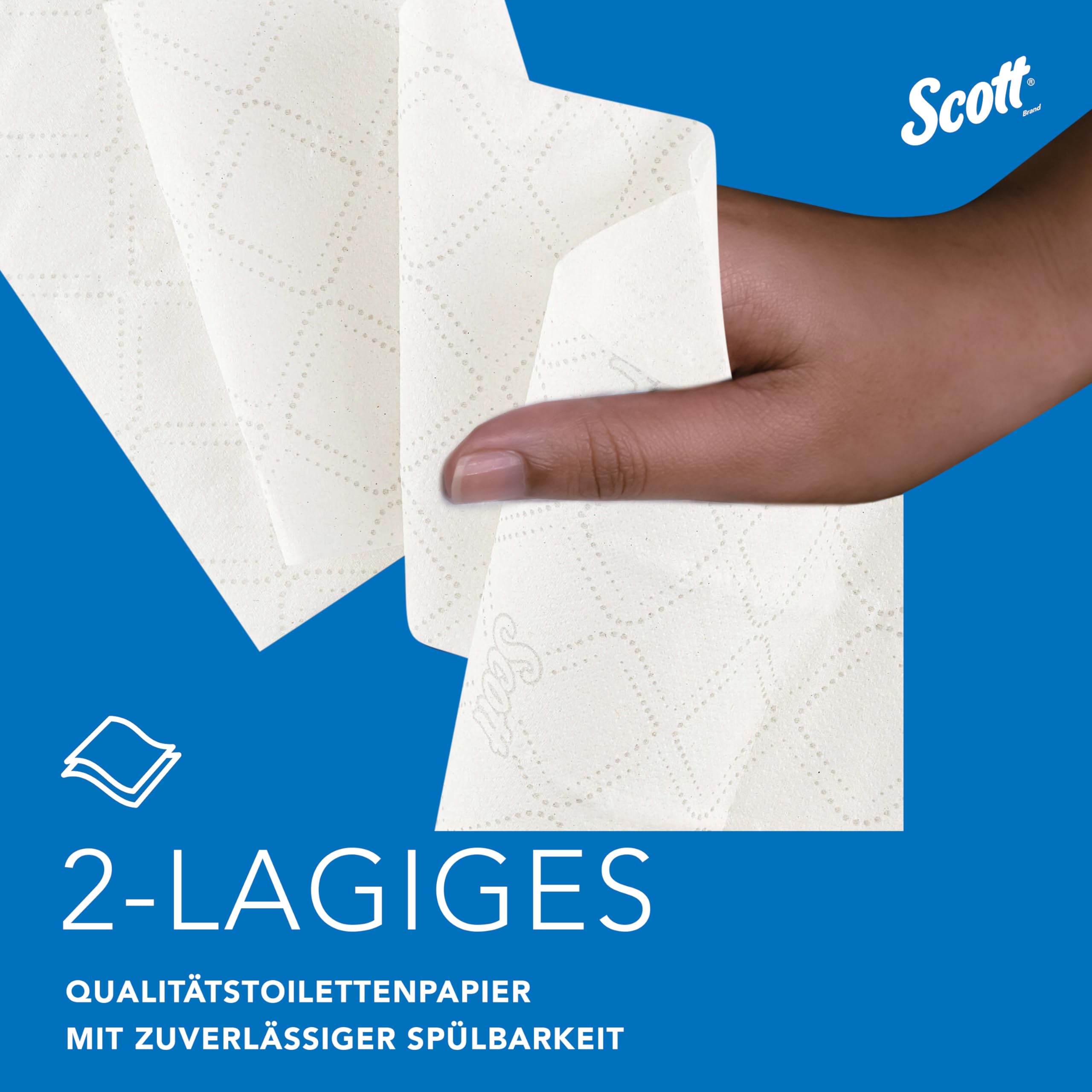 Scott Essential Toilettenpapier Standardgröße 8538, 2-lagiges Klopapier, weißes FSC-zertifiziertes WC-Papier, Standardgröße, 36 Rollen x 320 Blatt, (insg. 11.520 Blätter)