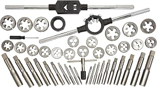 Klutch 45-Piece Metric Tap and Die Set, Metric Taps and Dies | Thread Repair and Thread Cutting Tool Kit, Automotive Maintenance, Machinery Repair and Re-Threading Applications