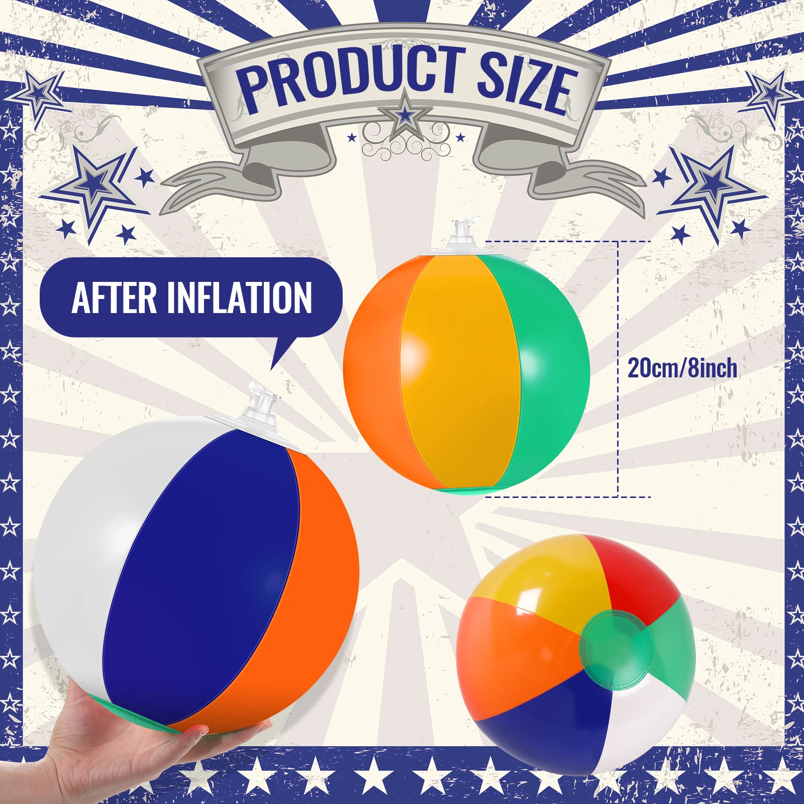 4 Pelotas De Playa Hinchables (27 Cm) – Con Bomba Manual – Juguetes Acuáticos Para Piscina, Playa O Fiestas