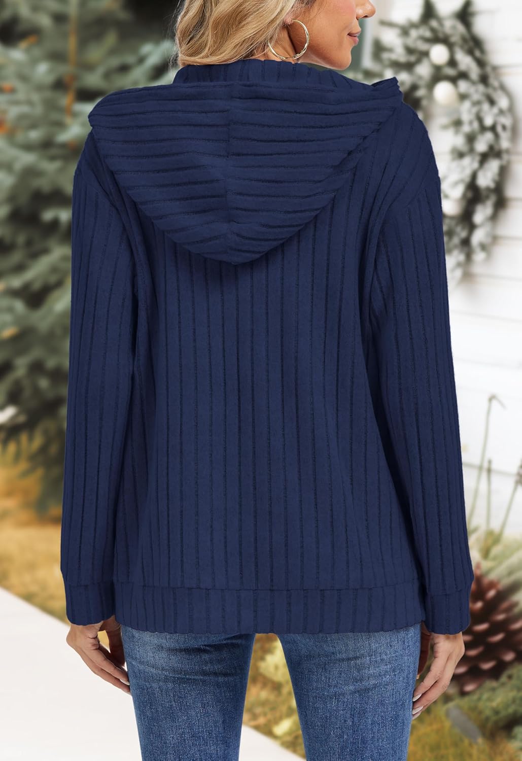 VIISHOW Womens Fall Lightweight Zip Up Hoodies Sweatshirts Comfy Loose Long Sleeve Sweatshirt Solid Color Jacket with Pockets - Image 4