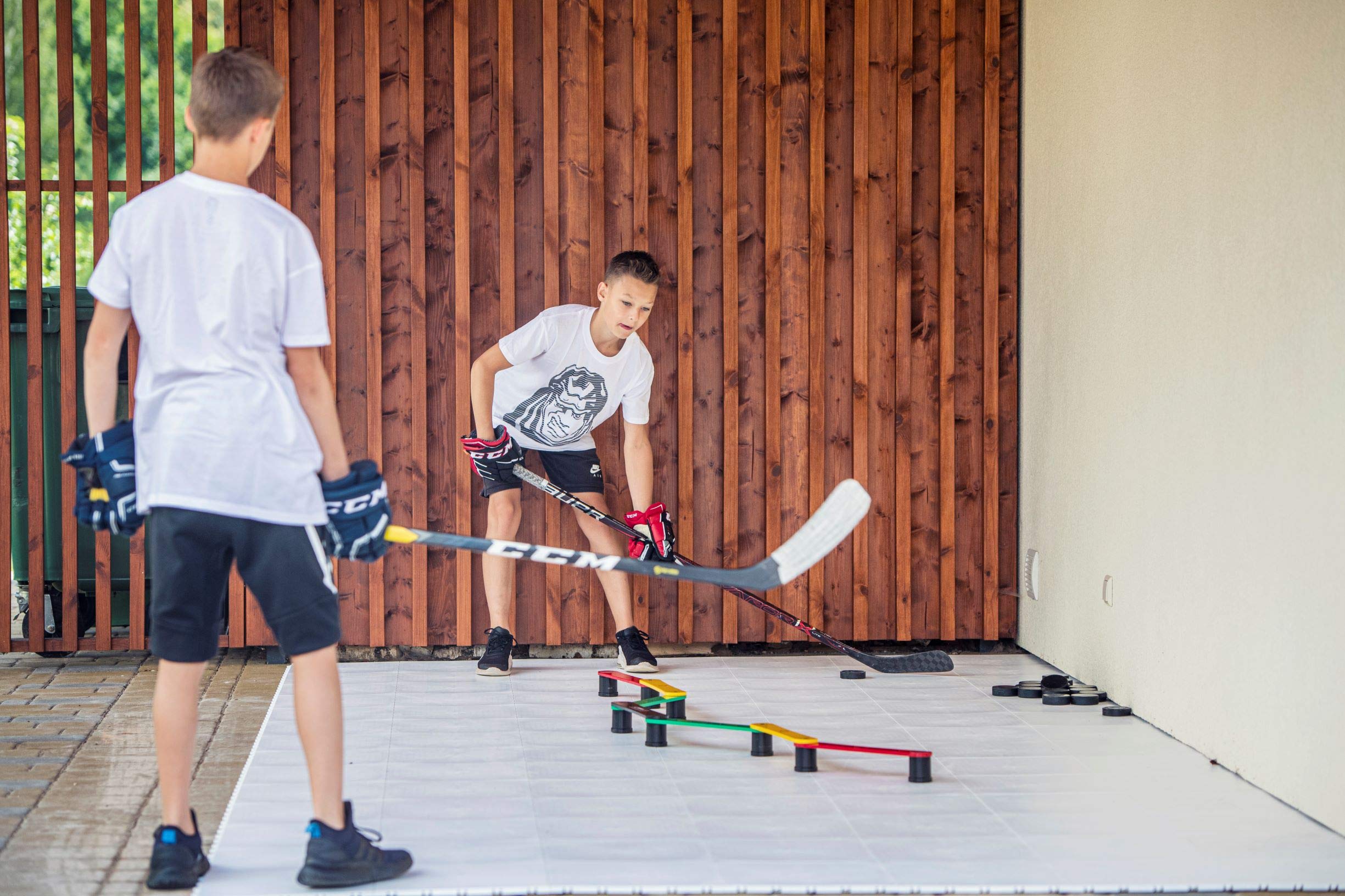 Hockey Revolution Ayuda de manipulación de Palo, Control de Disco, Equipo de coordinación Duradero Ligero Ajustable