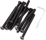 10-Pack Black 1/4x2-1/4" Countersunk Rivet Socket Cap Connecting Bolts Cap Nuts Assortment Kit for Furniture Connecting