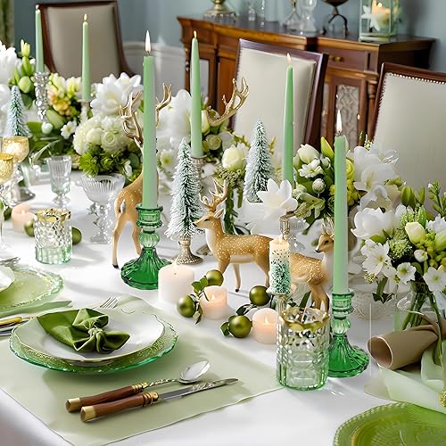 Miniatura 3 de Portavelas de cristal, portavelas cónico a rayas, juego de 6 candelabros para centros de mesa, decoración del hogar, bodas, festivales y fiestas