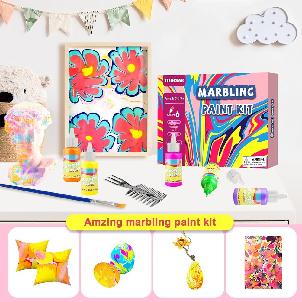 Water Marbling Paint 日本未発売 6色セット Amazon.co.jp: Titoclar ウォーターマーブリングペイント 子供用