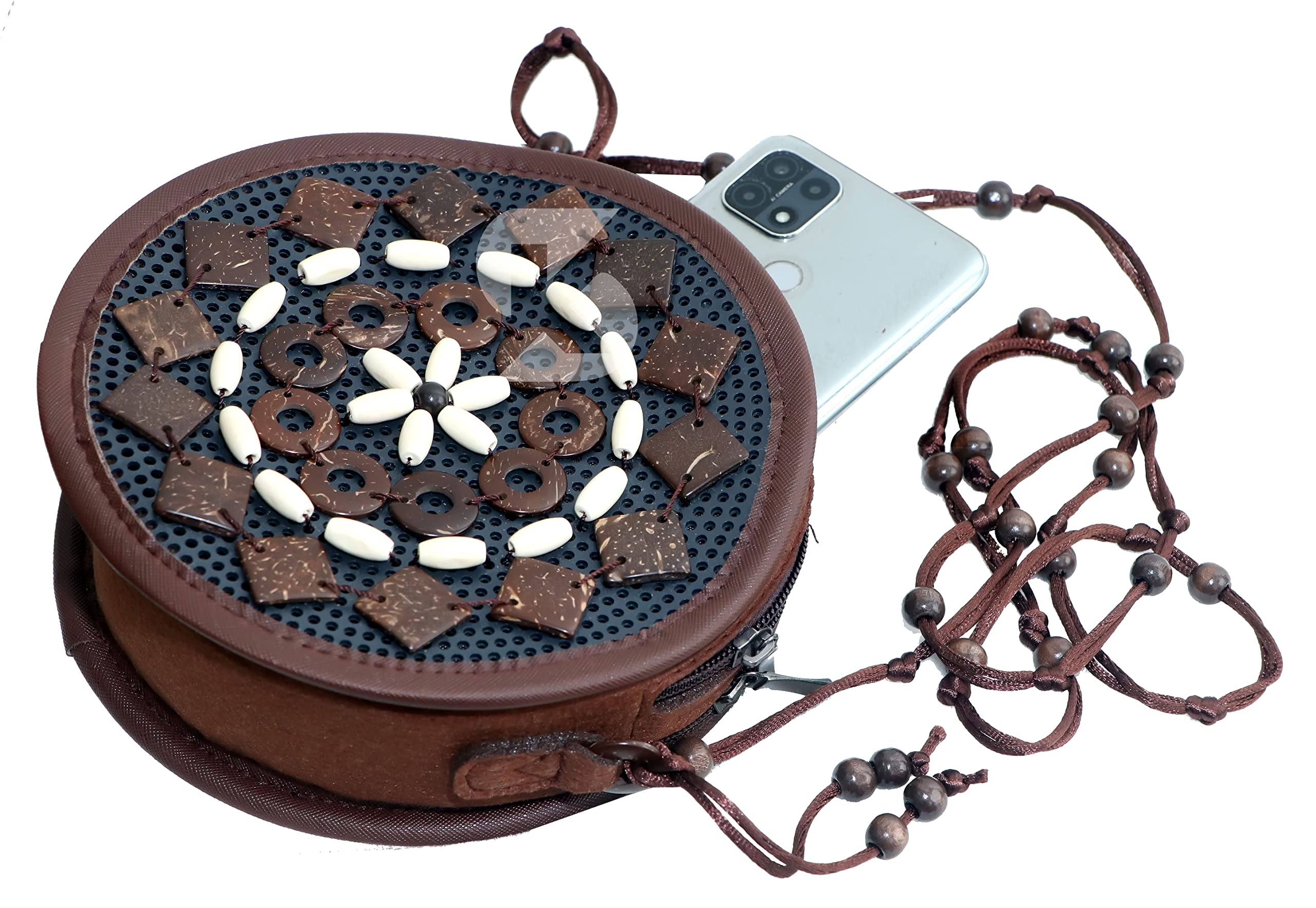 Boscaiola24 Kingsman store Coconut Shell Beaded Sling bag for Women | Crossbody Long Strap Purse | Handmade Natural Style| Hanging Purse (Brown) (B0BTJD361X) Amazon Price History, Amazon Price Tracker