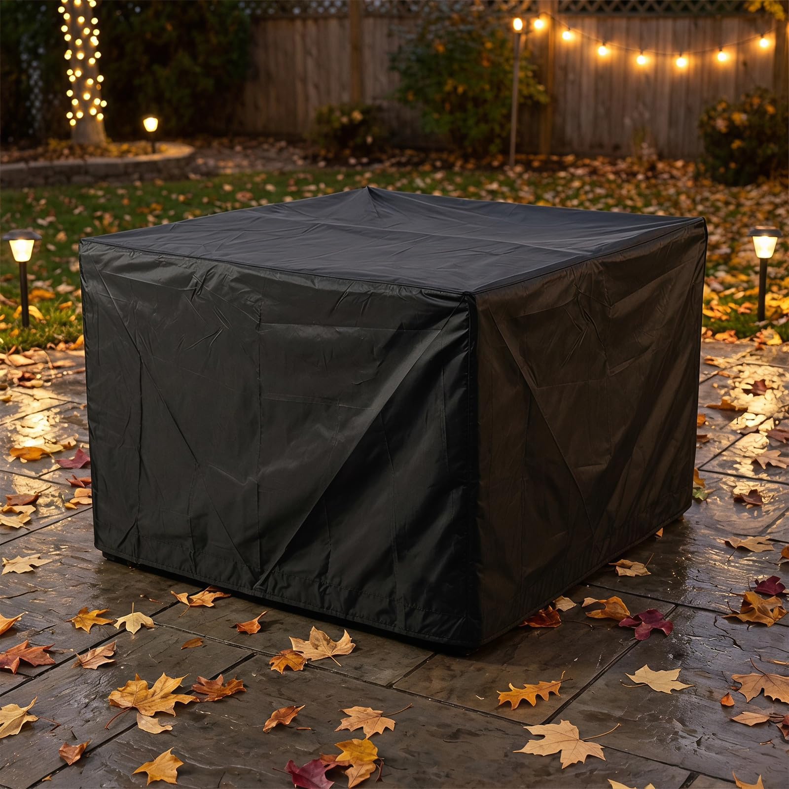ibasenice Telo di copertura per braciere da esterno per patio, in tessuto Oxford 420D impermeabile, rettangolare, resistente alle intemperie, per mobili da giardino e cortile.