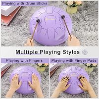 Vangoa 12 Colos Acél Tongue Drum - 13 Hangú C-Dúr Hangszer Meditációhoz és Jógához, Ütővel, Hangjegy Matricával és Ujjvédővel 5