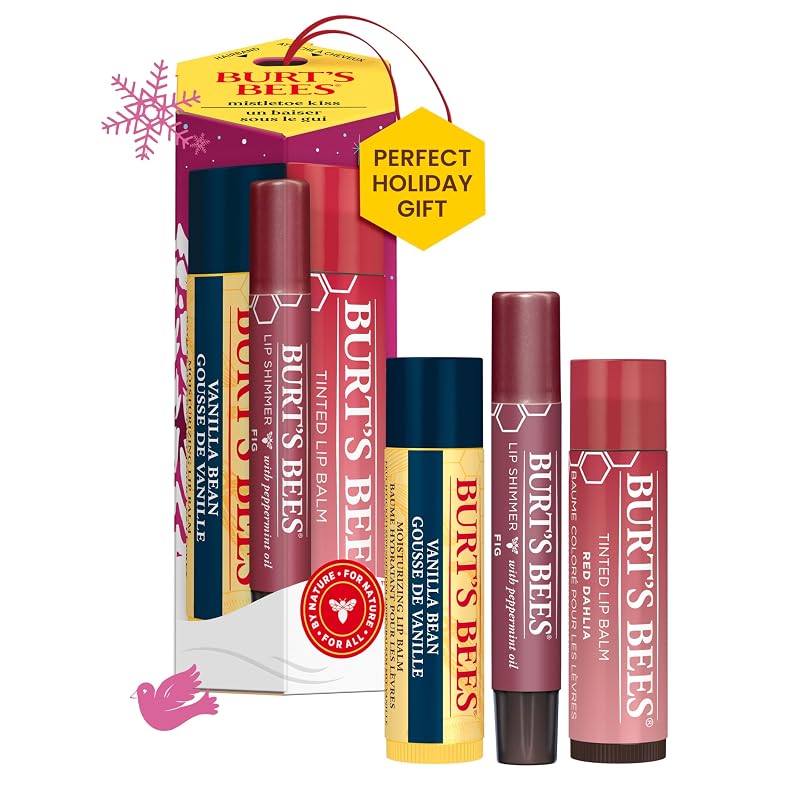 Burt's Bees Mistletoe Kiss Gift – Kit labial Red (Vanilla Bean)