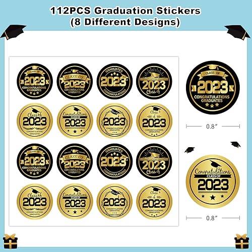 Miniatura 7 de WhatSign 112 calcomanías de graduación de clase de 2023, calcomanías de caramelo de graduación, etiquetas de chocolate, etiquetas de regalo de