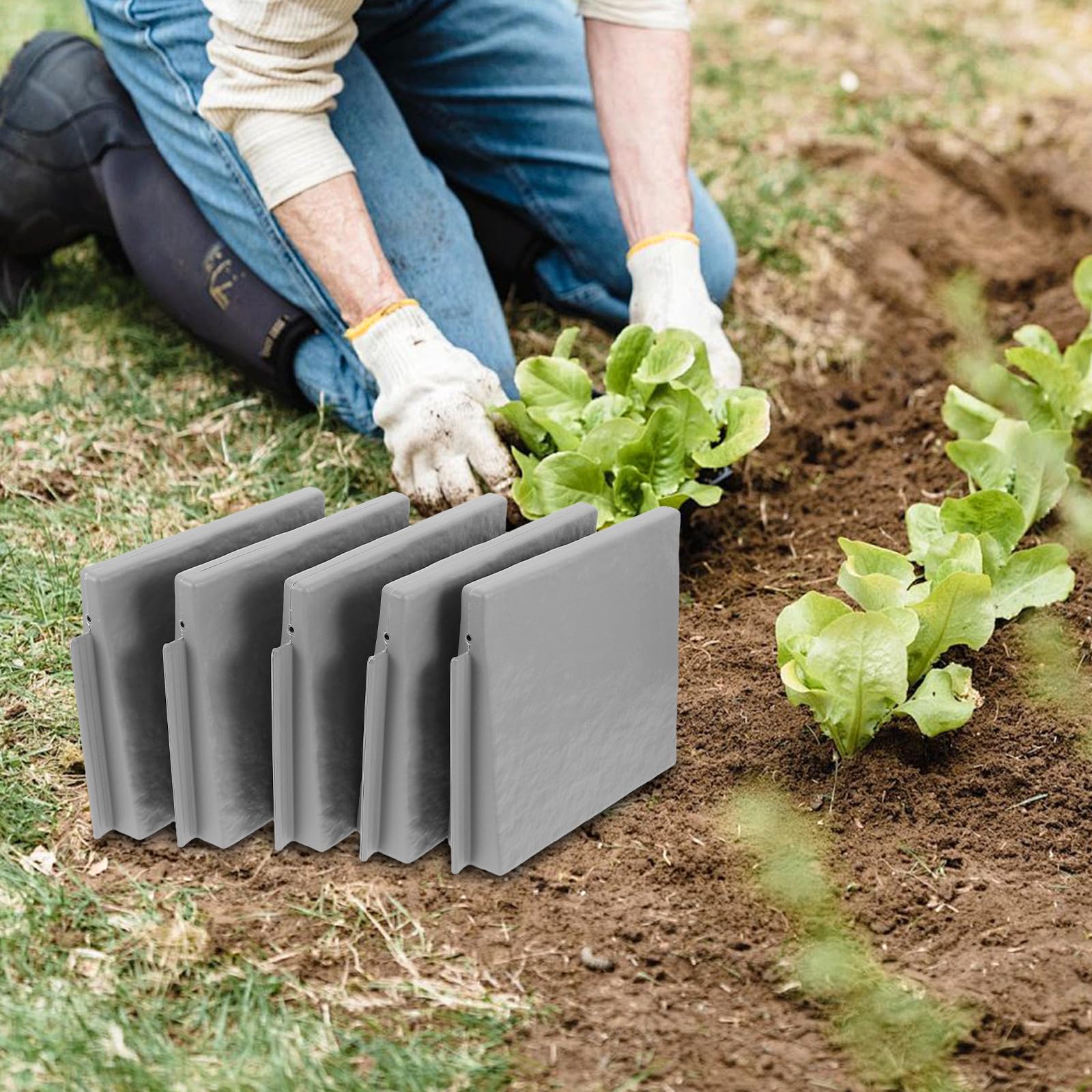 5 Pezzi Bordura per Aiuola da Giardino, Plastica e Ferro, Esterna