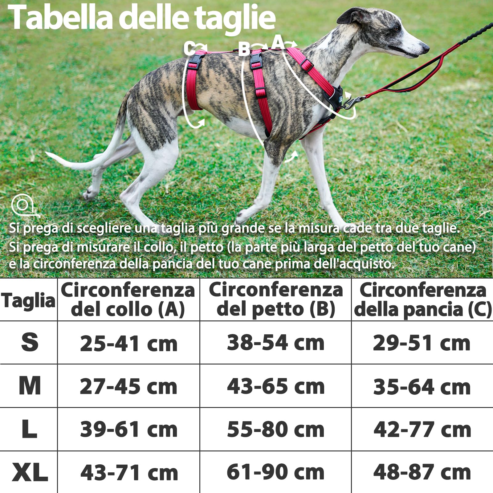 PAWORLD Pettorina Antifuga Cane, Pettorina Anti Tiro per Cani, Pettorina Cane Taglia Grande, Pettorina Regolabile Cane, Traspirante, Senza Soffocamenti, Allenamento alla Camminata (Rosa Rossa,L)
