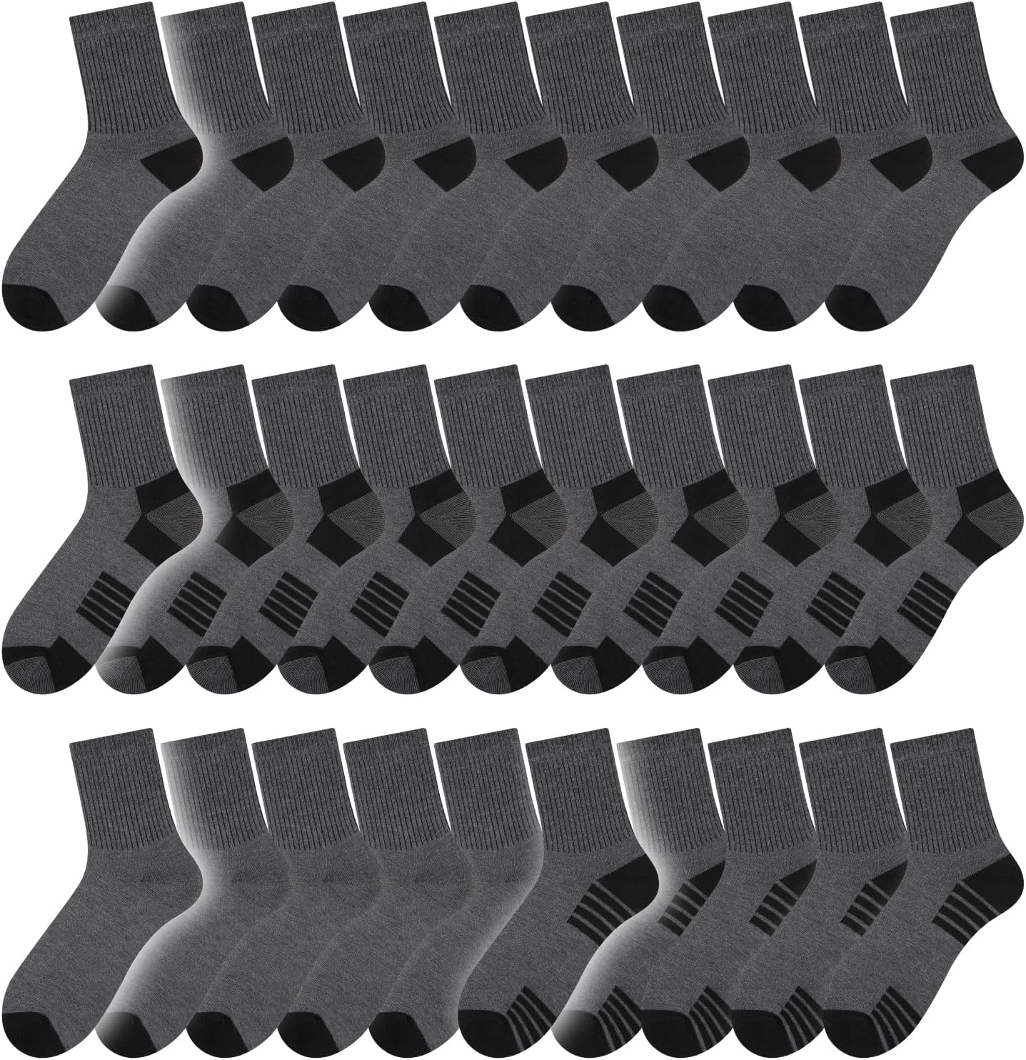 30 Pairs of Thin Crew Socks for Men & Women - Breathable Casual Socks in Bulk Wholesale Value Classical Pack - Image 7