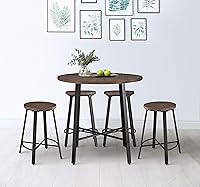 Vista 5 de Lexicon Redding Mesa de comedor redonda de altura de mostrador, marrón bruñido/gris