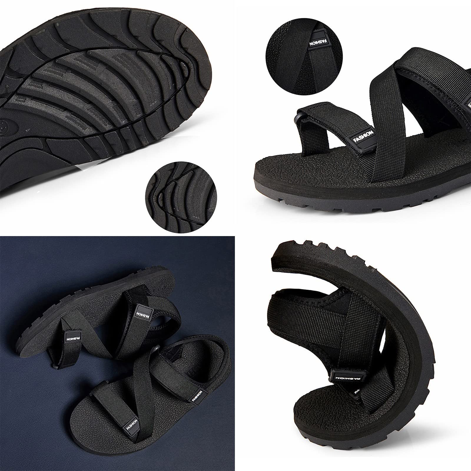 Luadnysin Claquettes Sandales Homme Cuir Mule Chaussure Été