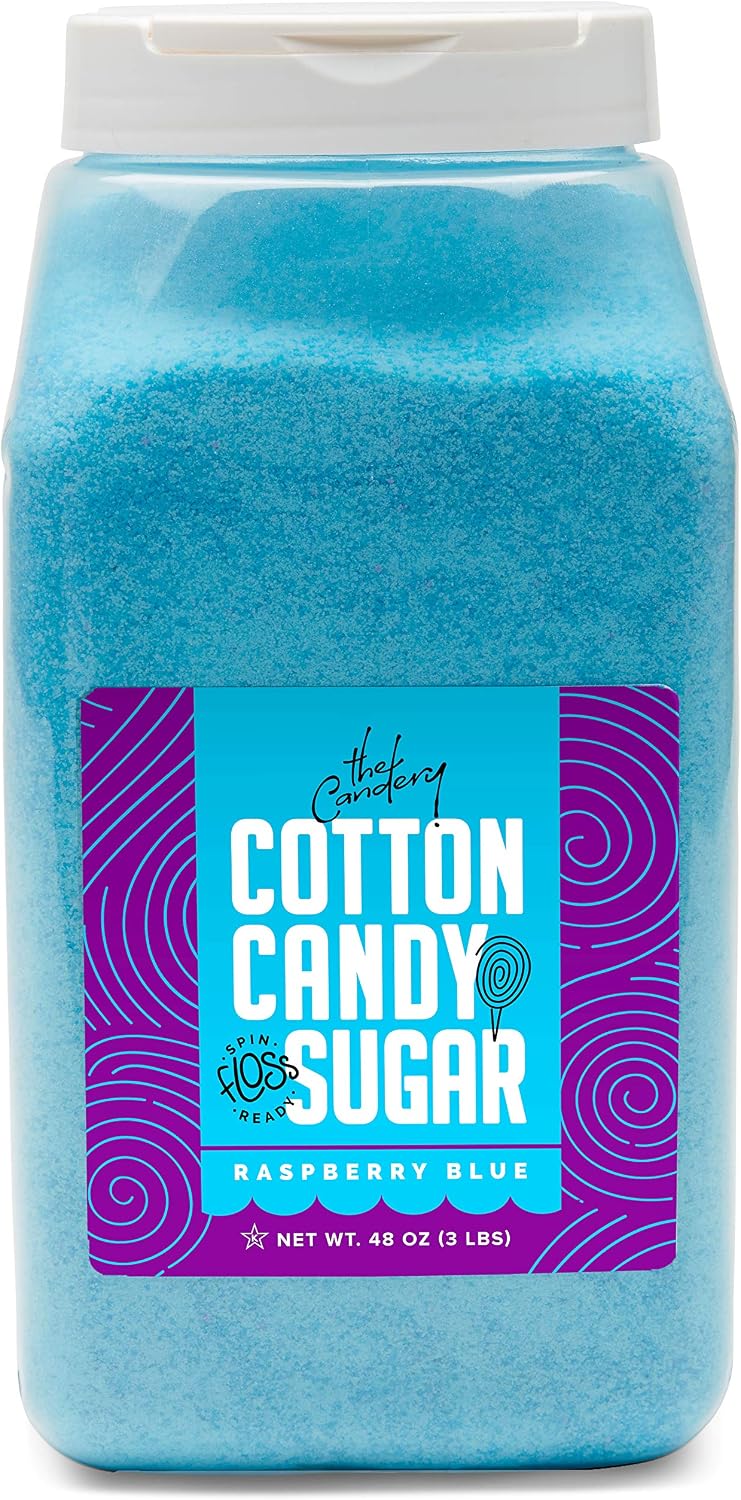 The Candery Cotton Candy Floss Sugar 6lbs 96oz jars- 2 Pack Strawberry and Raspberry