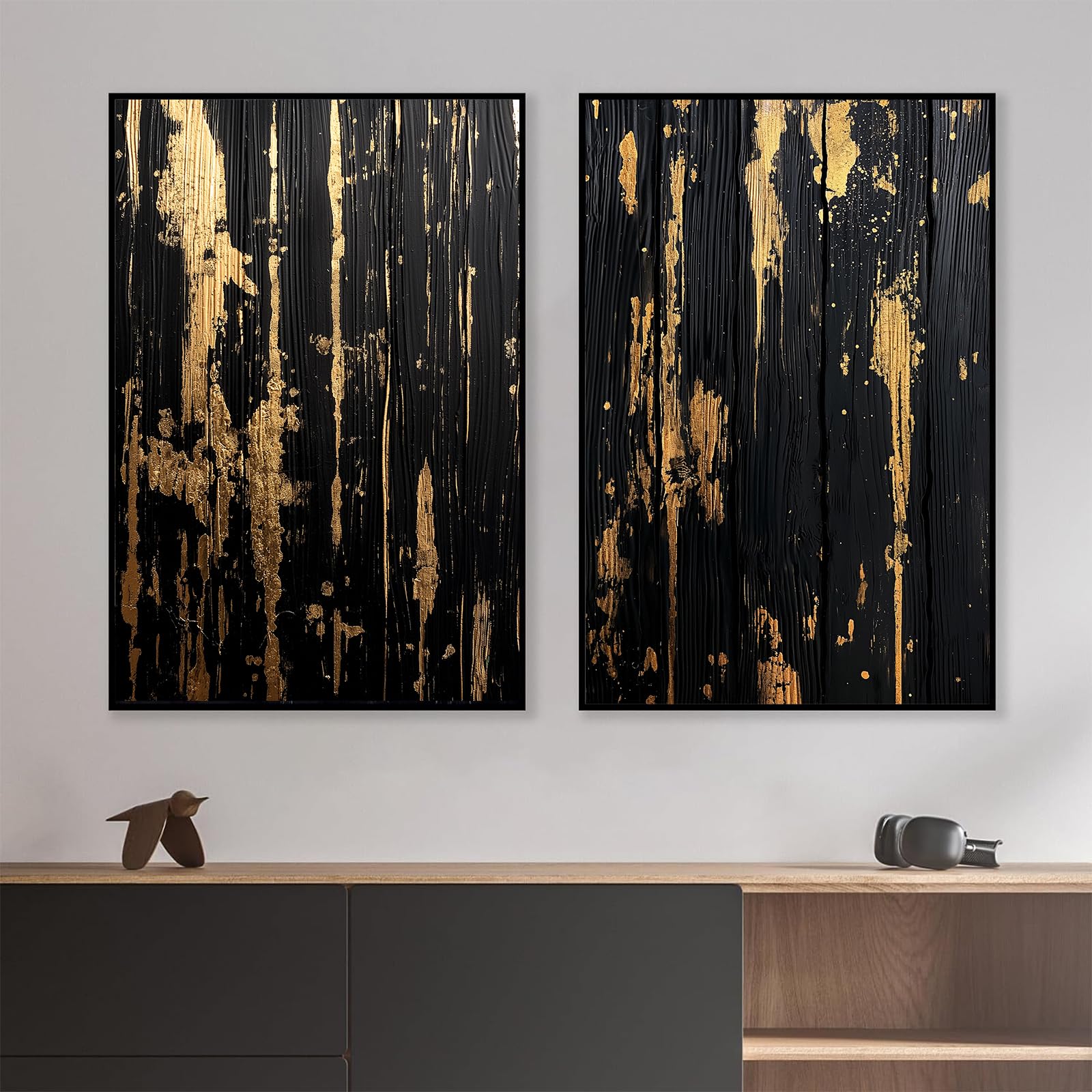 Leaveforme Abstract Canvas Wall Art - Modern Home Decor - Set India | Ubuy
