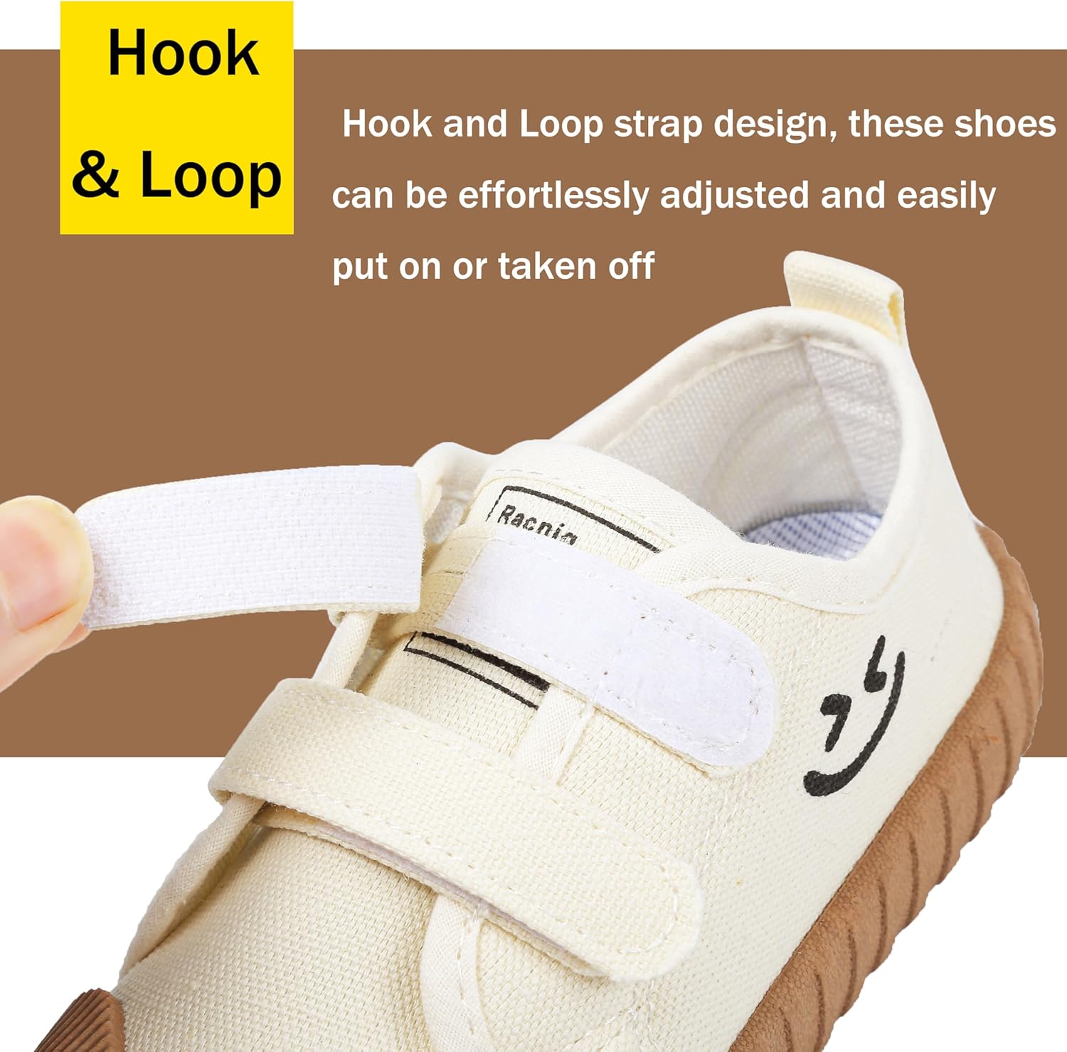 Boy's Girl's Toddlers Canvas Shoes Slip-On Lightweight Kids Sneakers Hook and Loops Casual Skin-Friendly Walking Running Shoes with Multicolor Sole (Toddler/Little Kids) - Image 2