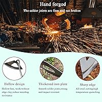 Vista 4 de Azada hueca endurecida de acero, herramientas de deshierbe afiladas y duraderas para jardín, desbrozadora portátil para el hogar, pala de jardín