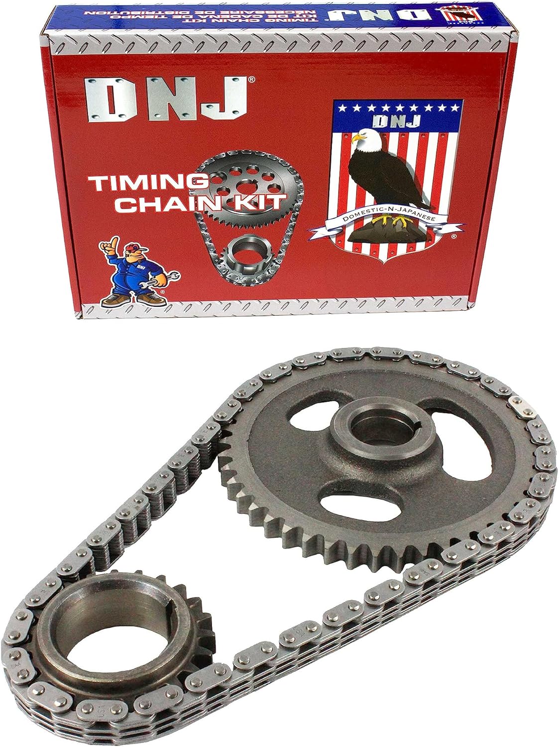 DNJ TK1153A Timing Chain Kit for 1976-1992 Chrysler, Dodge, Plymouth Aspen, B100, B150 5.2L-5.9L V8 16V OHV 5211cc