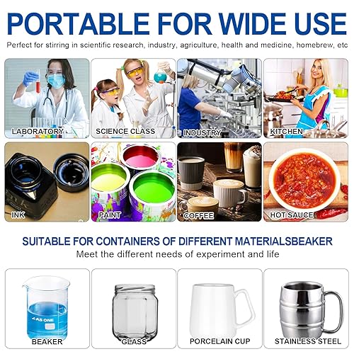 Miniatura 7 de Xin Tester Agitador magnético digital LED de 101.4 fl oz, mezclador magnético de acero inoxidable con barra de agitación, placa magnética para