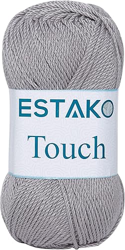 Estako Touch%100 Premium - Hilo micro acrílico 3 x 3.53 oz 246 yardas (2140 - gris)