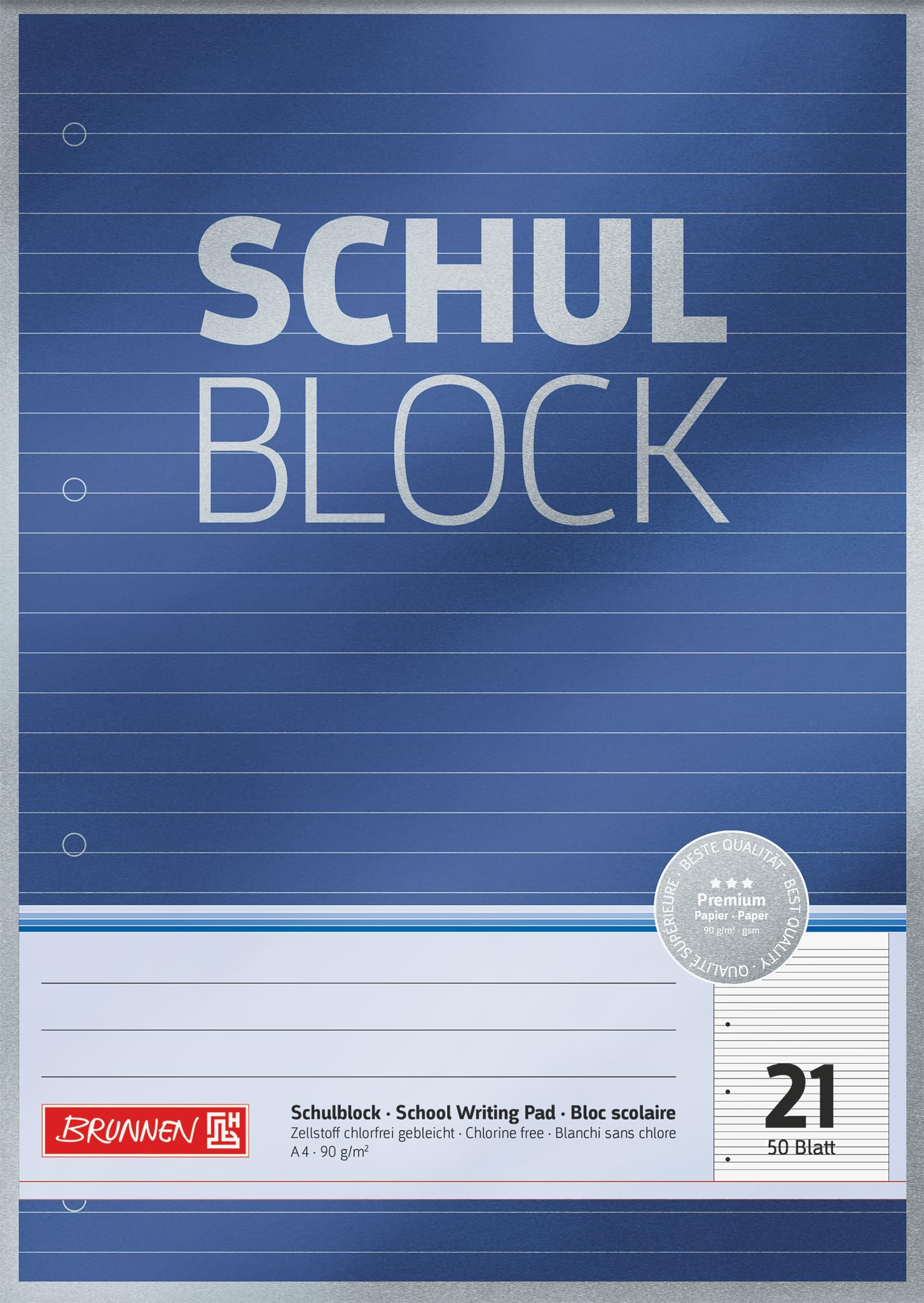 Brunnen Premium School Pad A4 Blue