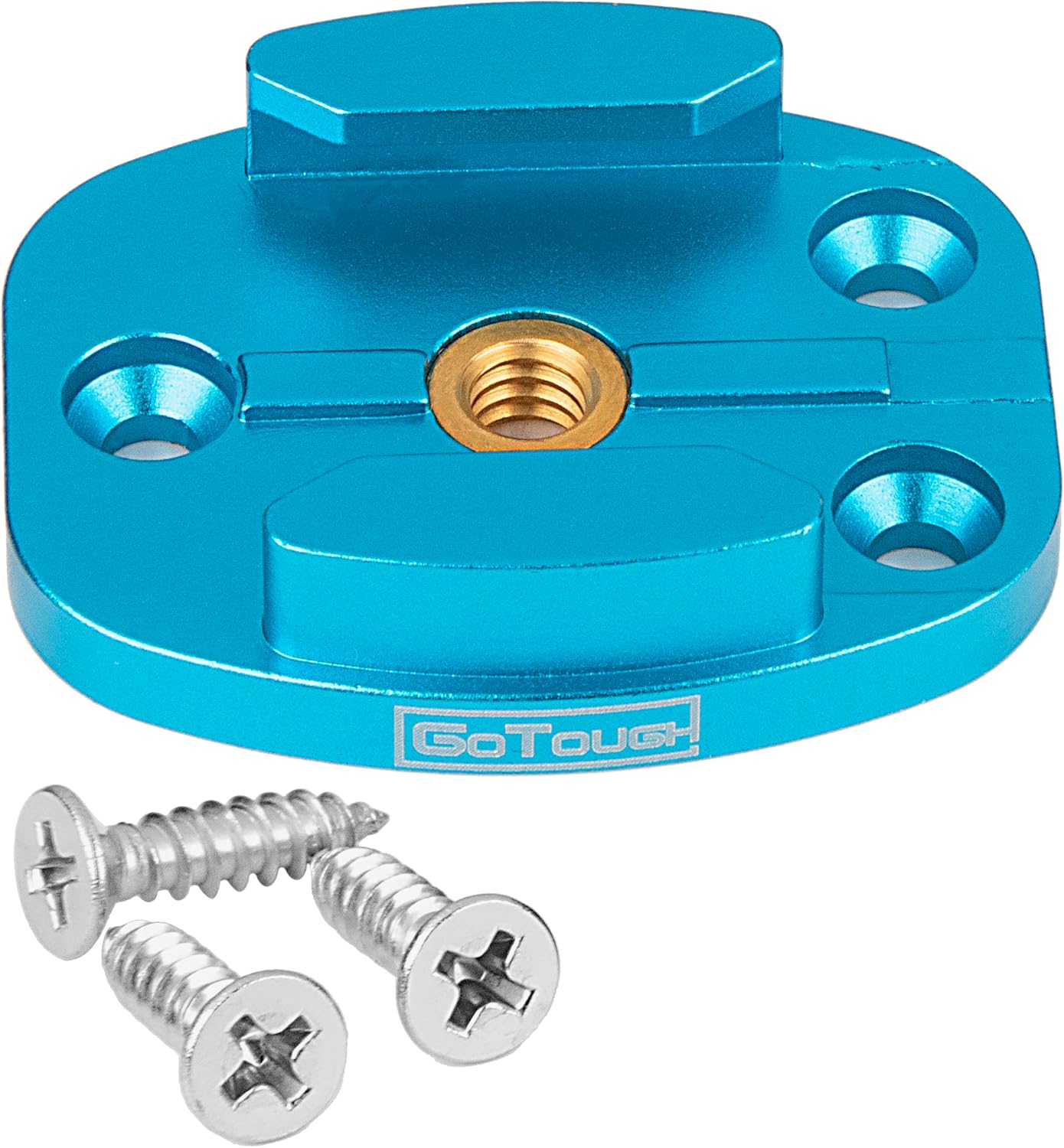 GoTough Gold QR Mount with Pilot Holes – All Metal, Versatile Quick Release Plate with 1/4”-20 Tripod Screw and Pilot Holders Compatible with GoPro HERO3, HERO3+, HERO4, HERO5, HERO6, HERO7 Quick Rele