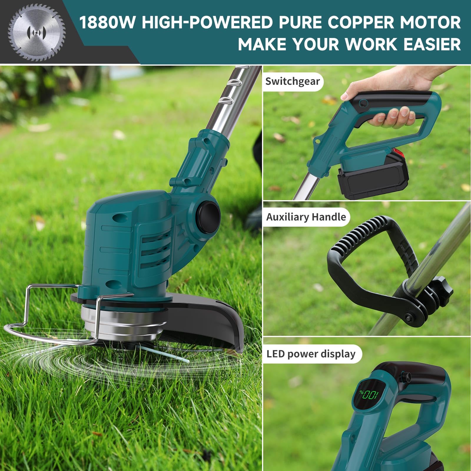 Makita Attrezzature Da Giardino - Tagliabordi A Batteria 18V Sbraccio 30 Cm Senza Batteria E Caricabatterie Dur192lz - Foto 7