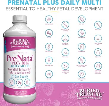 Buried Treasure Prenatal Plus DHA Complete, 16 oz, Natural DHA Omega3 Iron