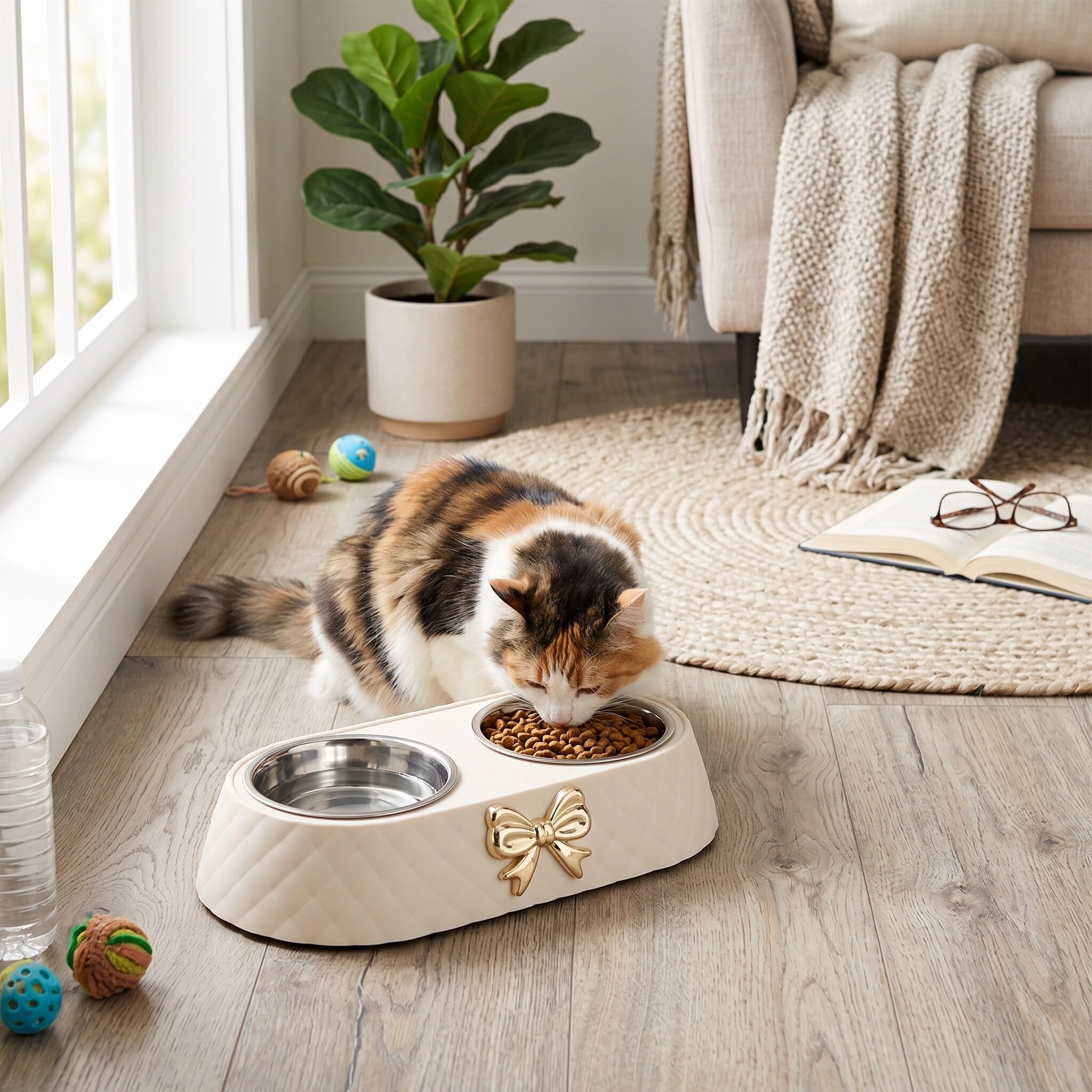 Tnfeeon Gamelles en acier inoxydable avec tapis en silicone antidérapant pour nourriture pour animaux de compagnie, gamelles pour nourrir l'eau et la nourriture des chiens de petite, moyenne et grande