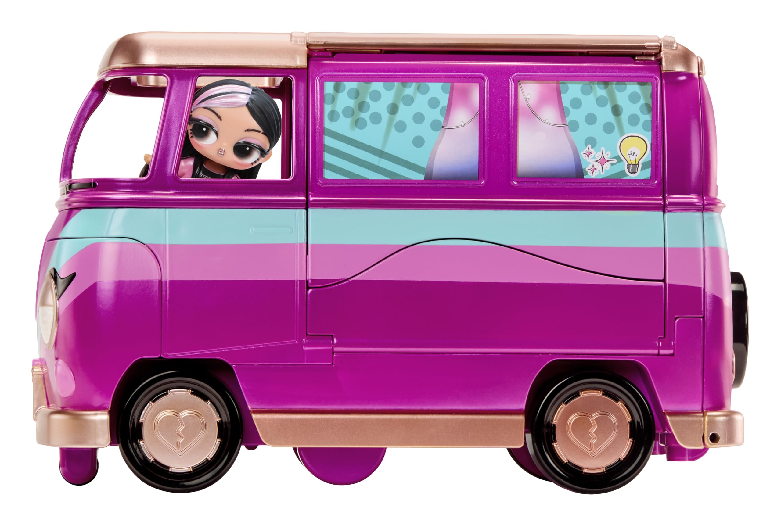 L.O.L. Surprise! Music Festival autobus koncertowy – zestaw do zabawy 5 w 1 z unikatową laleczką, akcesoriami muzycznymi i mebelkami, w zestawie ponad 20 elementów, dla dzieci w wieku od 4 lat