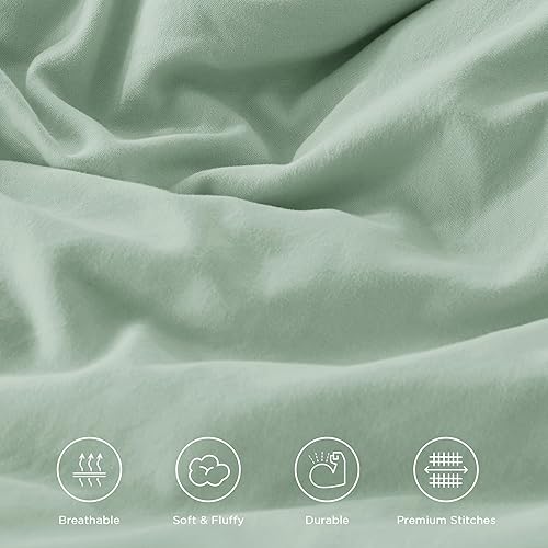 Miniatura 8 de Andency Juego de edredón de 3 piezas de color verde salvia, juego de edredón de 3 piezas, ropa de cama de microfibra suave y esponjosa ligera para