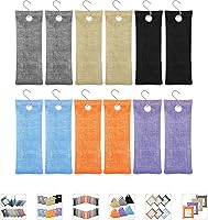 Vista 13 de Bolsas de carbón de bambú absorbentes de olores, paquete de 4 bolsas purificadoras de aire de carbón de bambú de 17.64 oz, para ambientadores