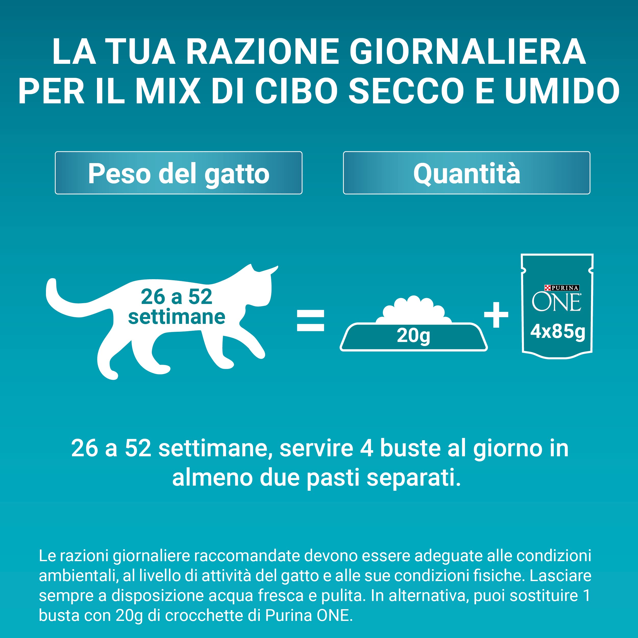 PURINA ONE Junior Cibo Umido per Gattini 1-12 Mesi Filettini con Pollo e Carote in Salsa 48 Buste da 85 g