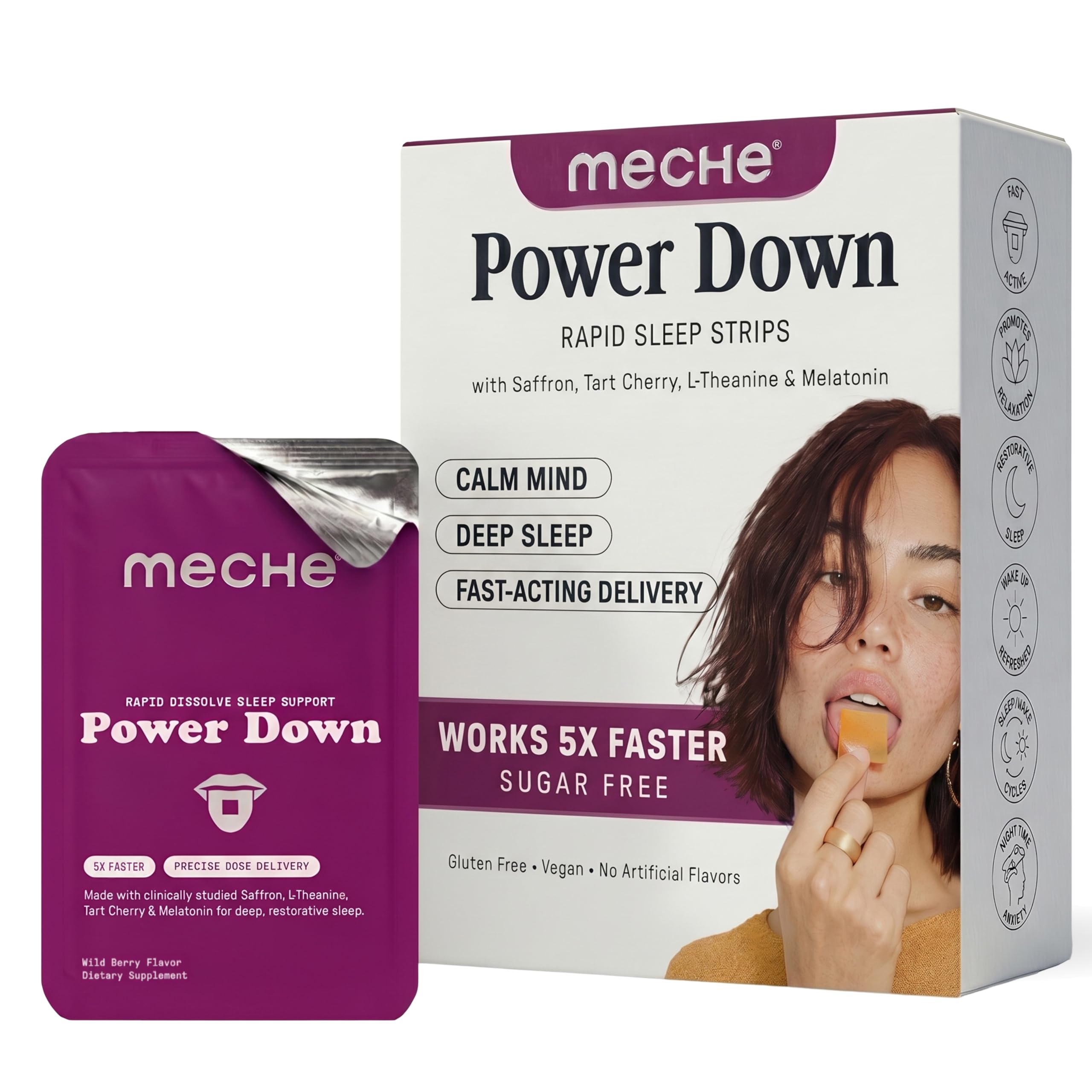 Amazon.com: Meche Power Down™ Rapid Dissolve Strips for Sleep