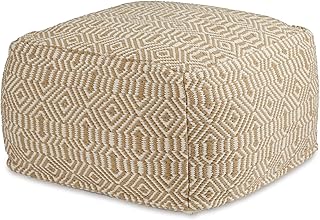 12 Living Room Ottoman Ideas for Multifunctional Practical Style 81 Signature Design by Ashley Adamont Casual Handwoven Geometric Pouf, Beig...