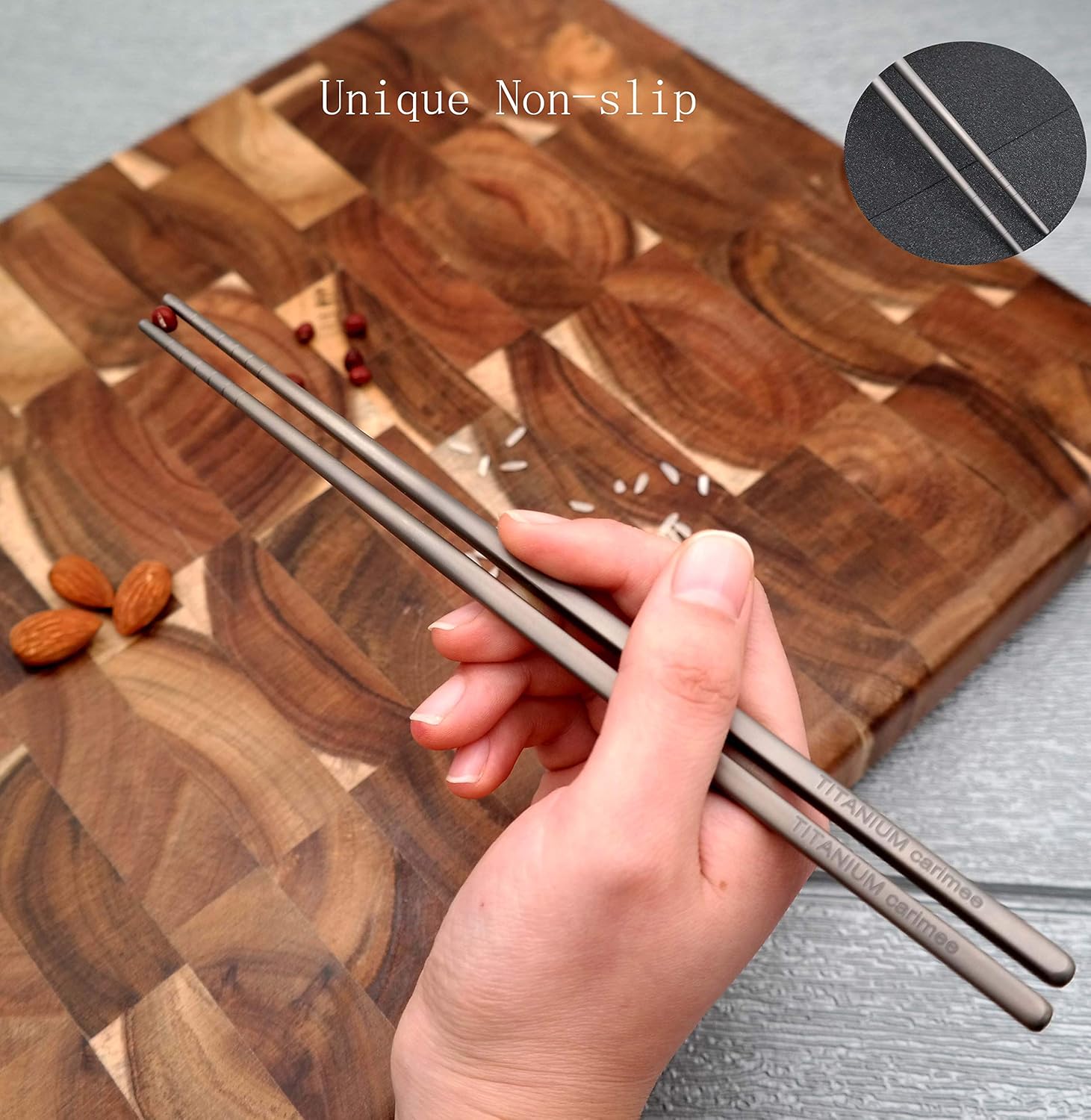 Best Cyber Deals 🔥 Carimee Light Titanium Chopstick 1 Pair with Case, Super Strong Healthy and Eco-Friendly,Portable and Dishwasher Safe,Value Gift Set - Purple Red Case