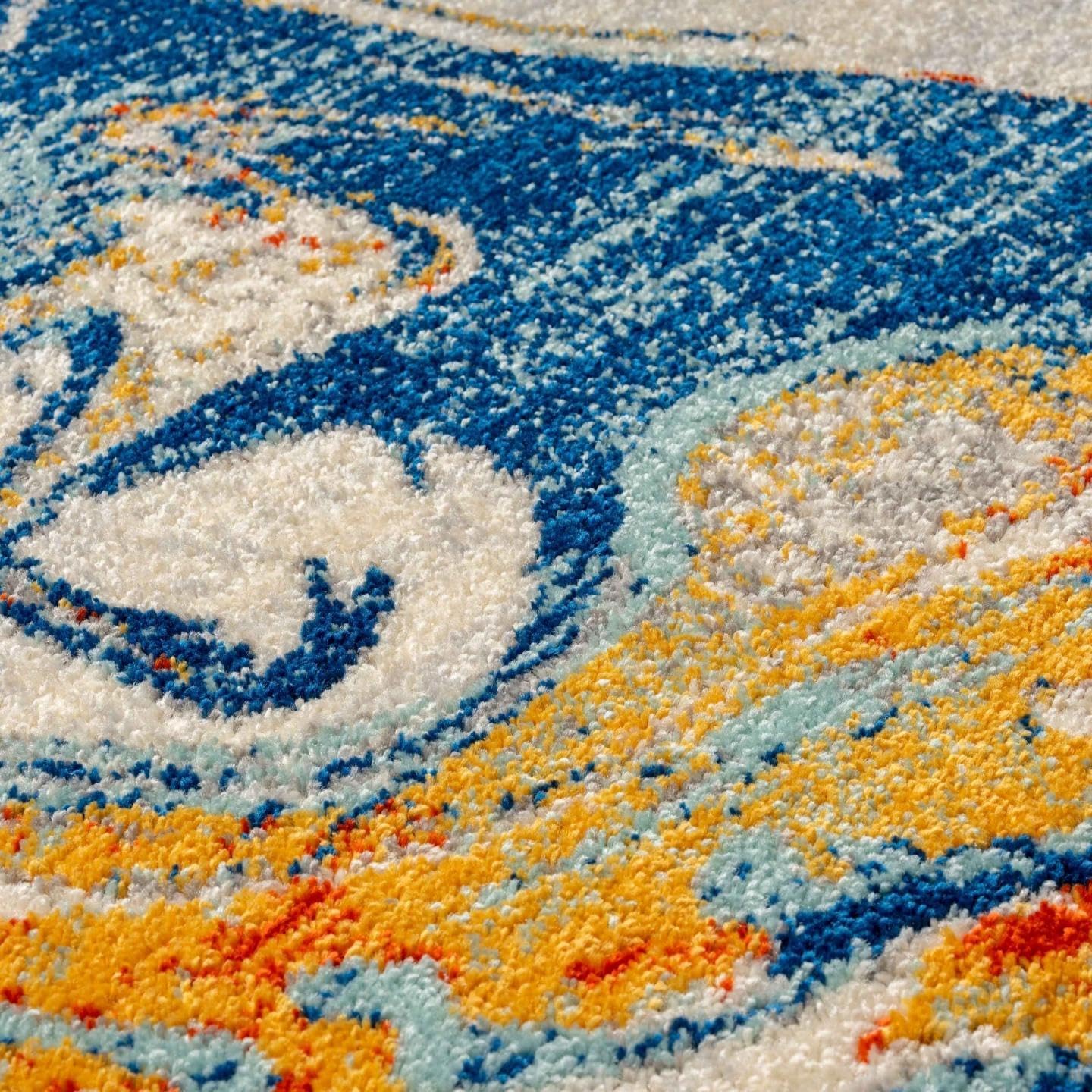 LUXE WEAVERS Abstract Artistic Indoor Area Rug, Blue, 5x7