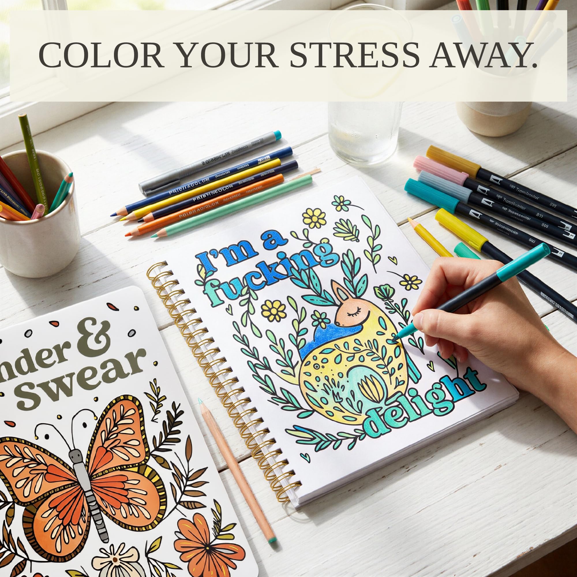 Adult Coloring Book Set - Floral & Nature Designs -2 Adult Coloring Book Set - Floral & Nature Designs -2