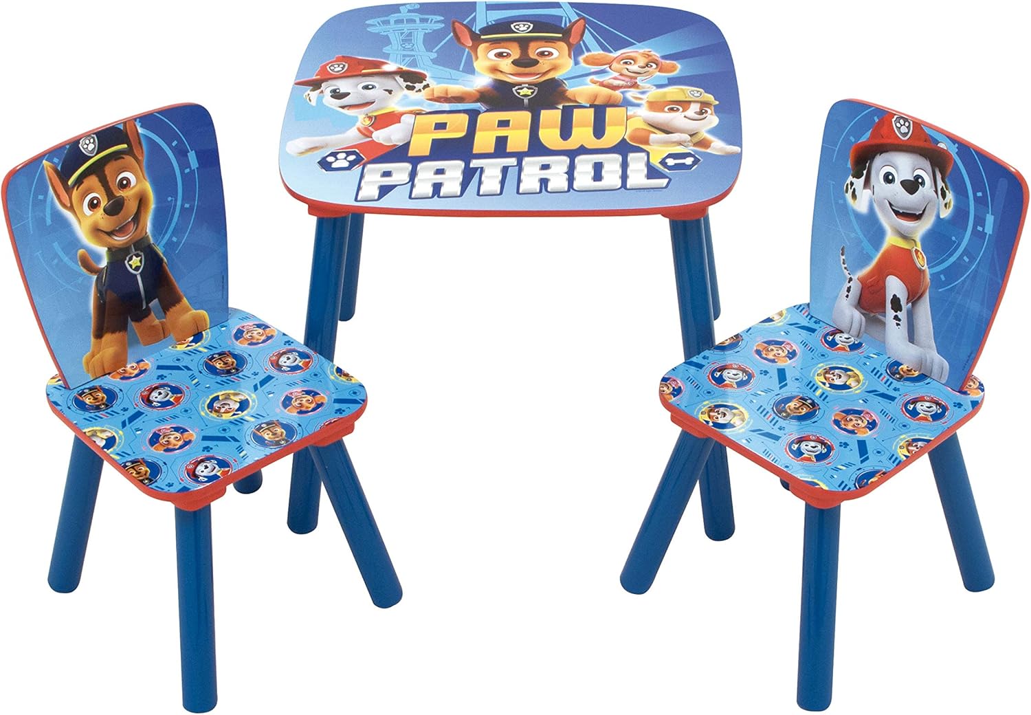 Paw Patrol Wooden Table & 2 Chairs Set by Nixy Children, 50 x 50 x 40cm