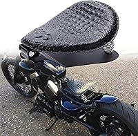 Vista 11 de Asiento Individual de Motocicleta Marrón de 3 Pulgadas con Remaches y Resorte con Placa Base, Kit de Montaje de 3 Pulgadas Compatible con Harley