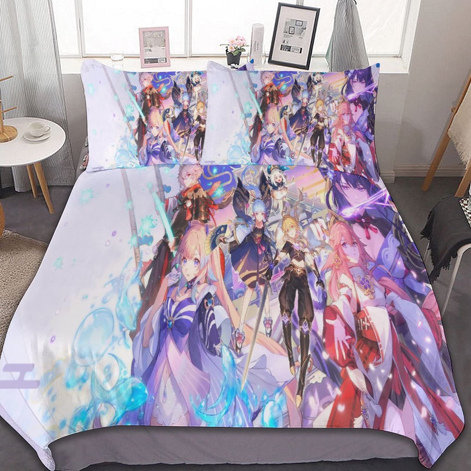 Amazon｜げんしん 原神 布団カバー3点セット シングル シーツ 寝具