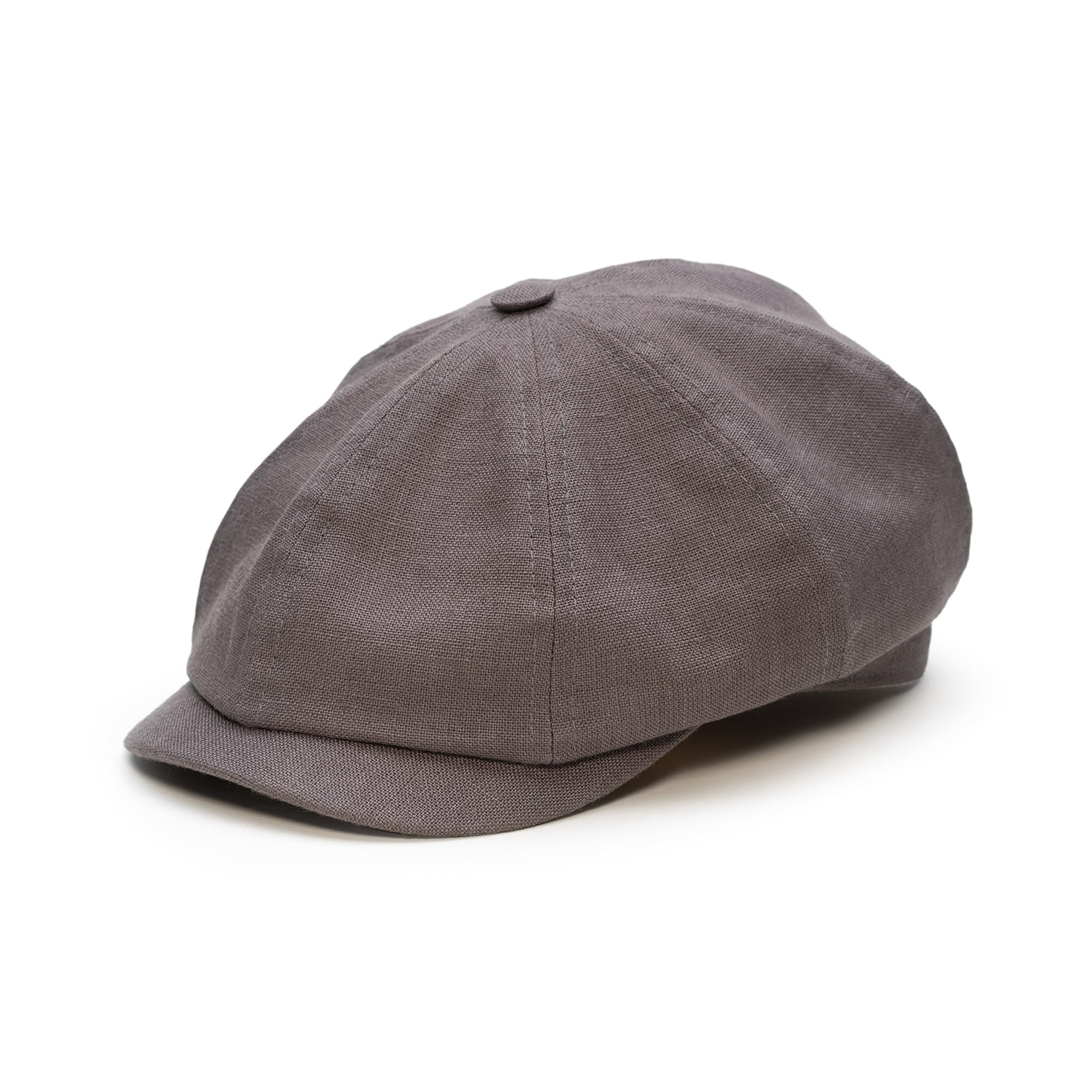 Sterkowski Modell Rowdy | 100% Leinen Schiebermütze für Herren und Frauen | Gatsby Sonnen Sommer Vintage Flatcap Elegante Retro Peaky Stylische Outdoor Modische Damen Kappe Baker Boy Mittelgrau 57