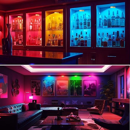 Miniatura 3 de 3 luces de imagen que funcionan con pilas, luz LED magnética de 13 colores RGB para marcos de fotos, luz de pintura inalámbrica con control remoto,