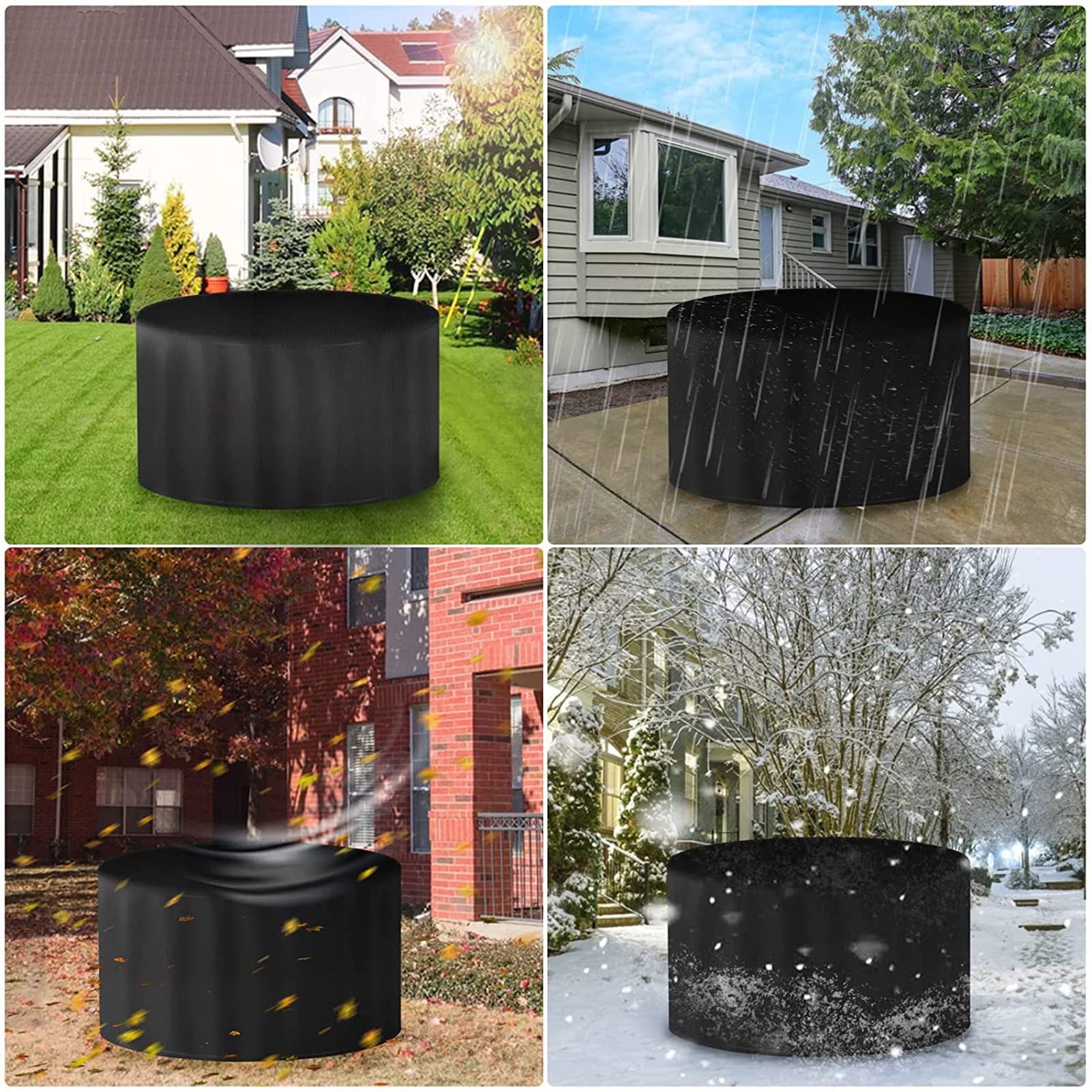 Copertura Rotonda Per Mobili Da Giardino – 213x71 Cm, Impermeabile, UV Resistant, Poliestere 600D, Con Fissaggi E Maniglie