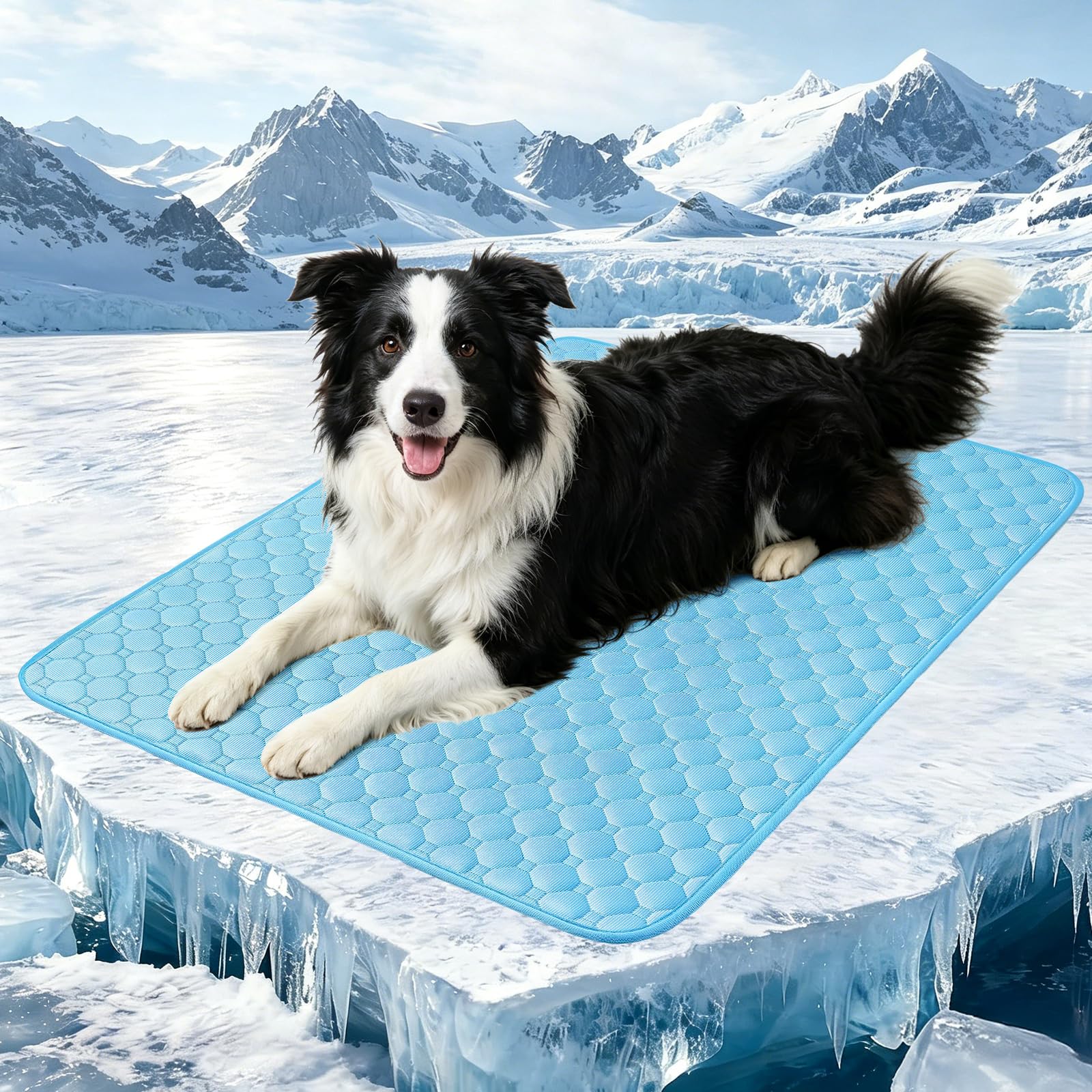 Poeruse Dog Cooling Mat, Pet Cooling Pad, self Cooling pet mat, Ice Silk Cool Mats 60x45cm for Dogs Cats Bed Mattress Pad