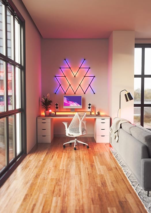 Nanoleaf Lines Kaplama Seti, Mat Siyah, 9'lu Paket, Çok Renkli (RGBW) [Enerji Sınıfı A]