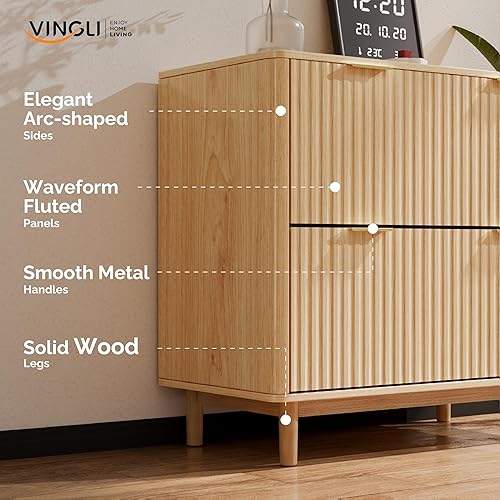 Miniatura 136 de VINGLI Archivador de 2 cajones con cerradura, archivadores rodantes para oficina en casa, soporte de impresora pequeño, organizador de archivos