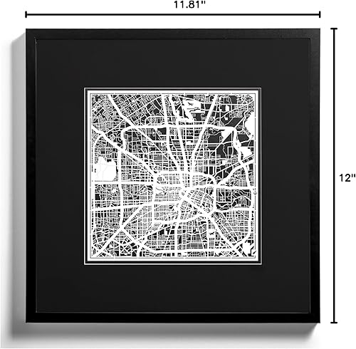 Miniatura 10 de O3 Design Studio - Mapa de corte de papel de Houston de 12 x 12 pulgadas, color blanco