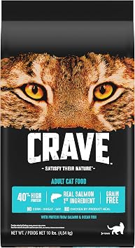 Crave Grain Free Dry Cat Food with Protein From Salmon and Ocean Fish Bag 10 lb.